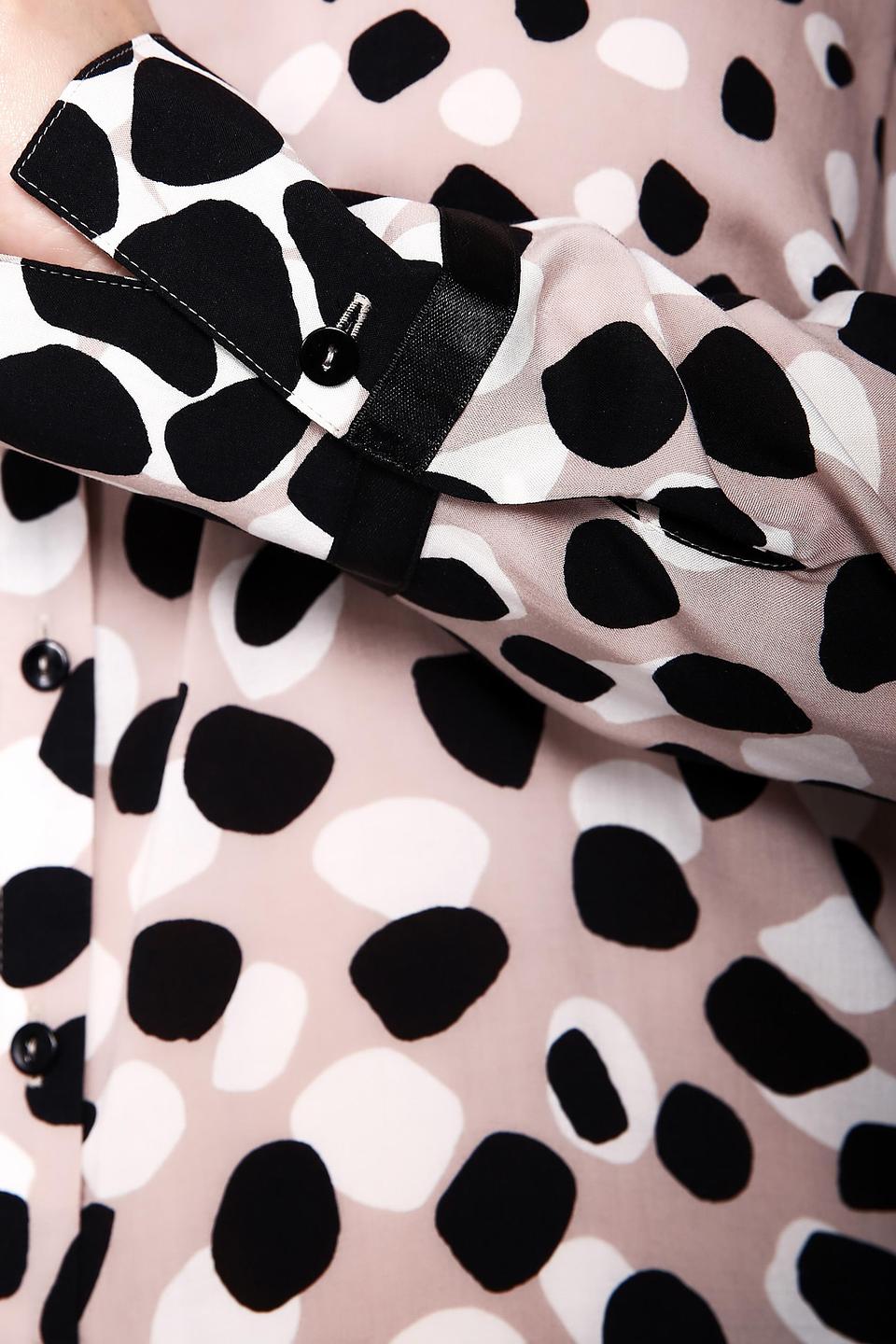 Блуза Gerry Weber бежевая с принтом и черными завязками