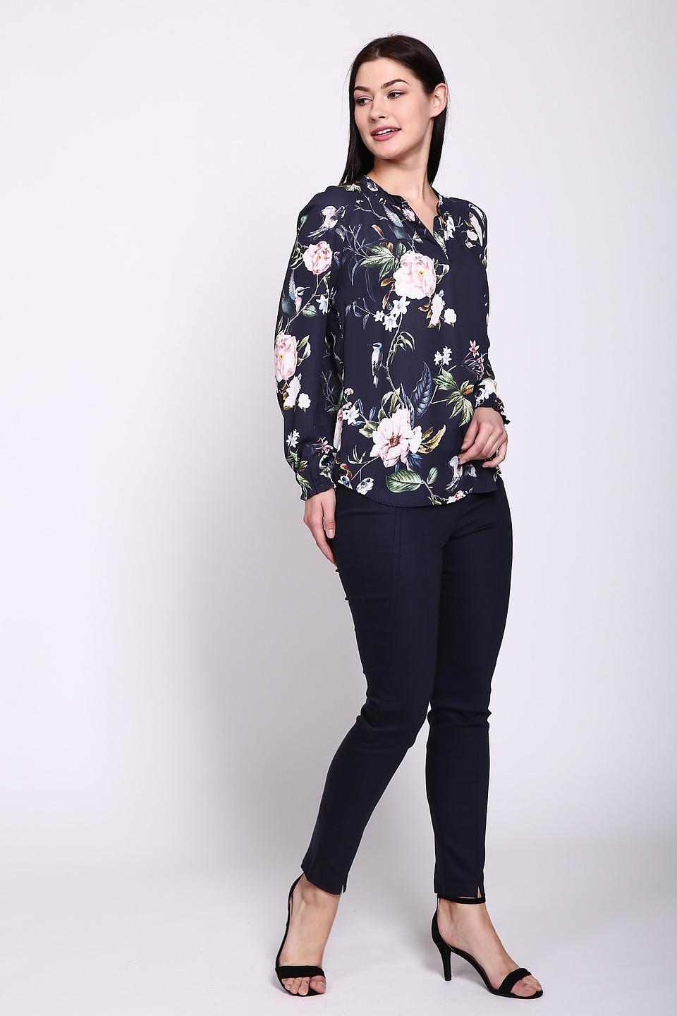 Блуза Betty Barclay цветочный принт темно-синяя