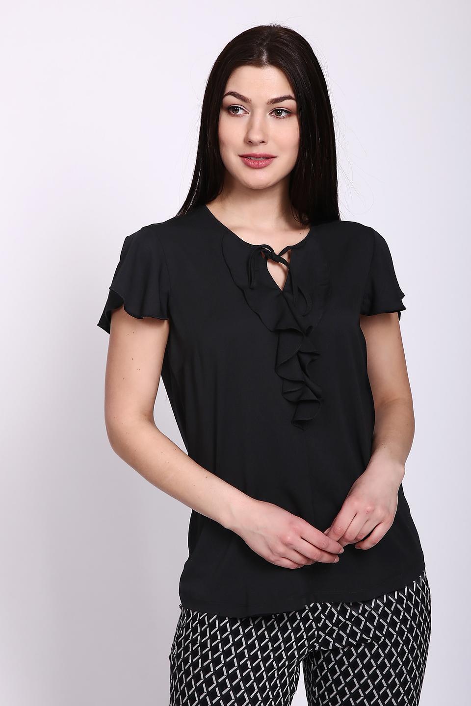 Блуза Betty Barclay черная с рюшами