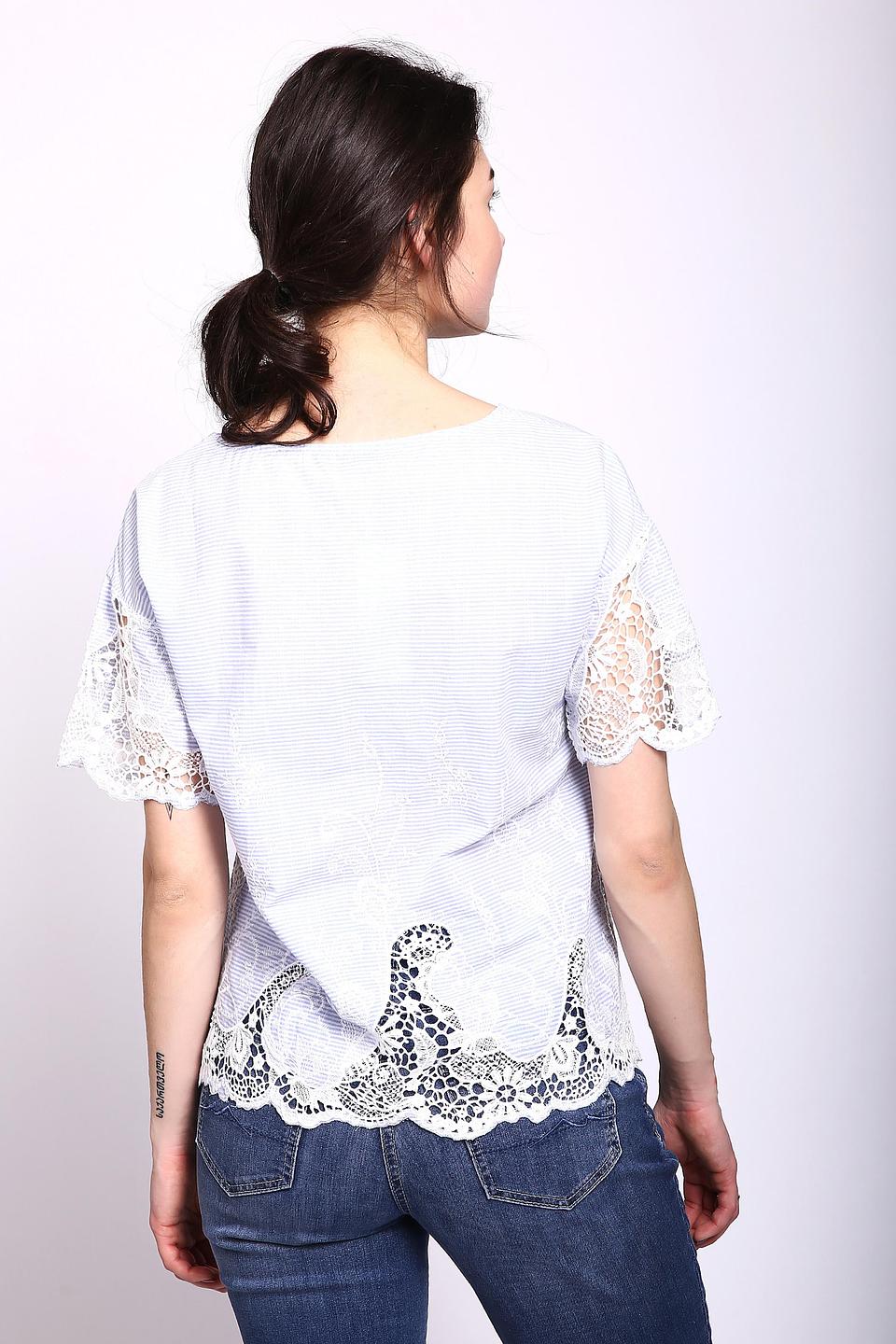 Блуза Oui с кружевом голубая