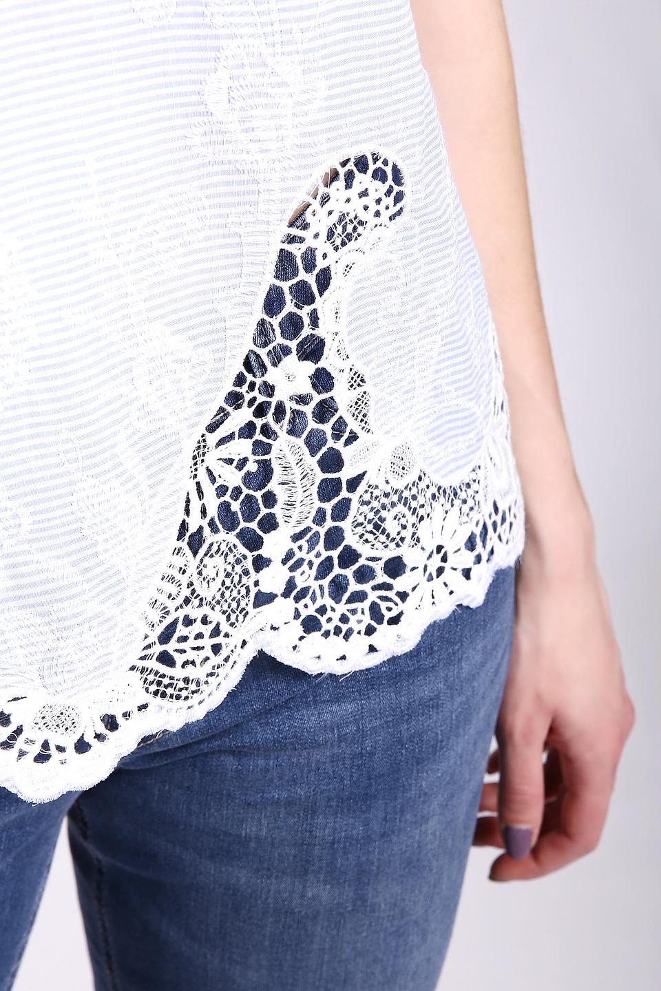 Блуза Oui с кружевом голубая