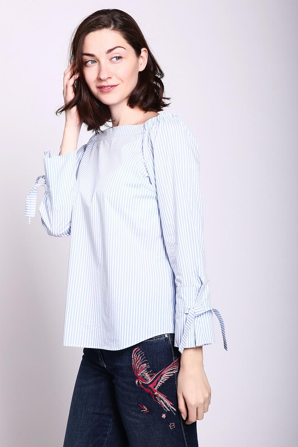 Блуза Monari в полоску с завязками на рукавах