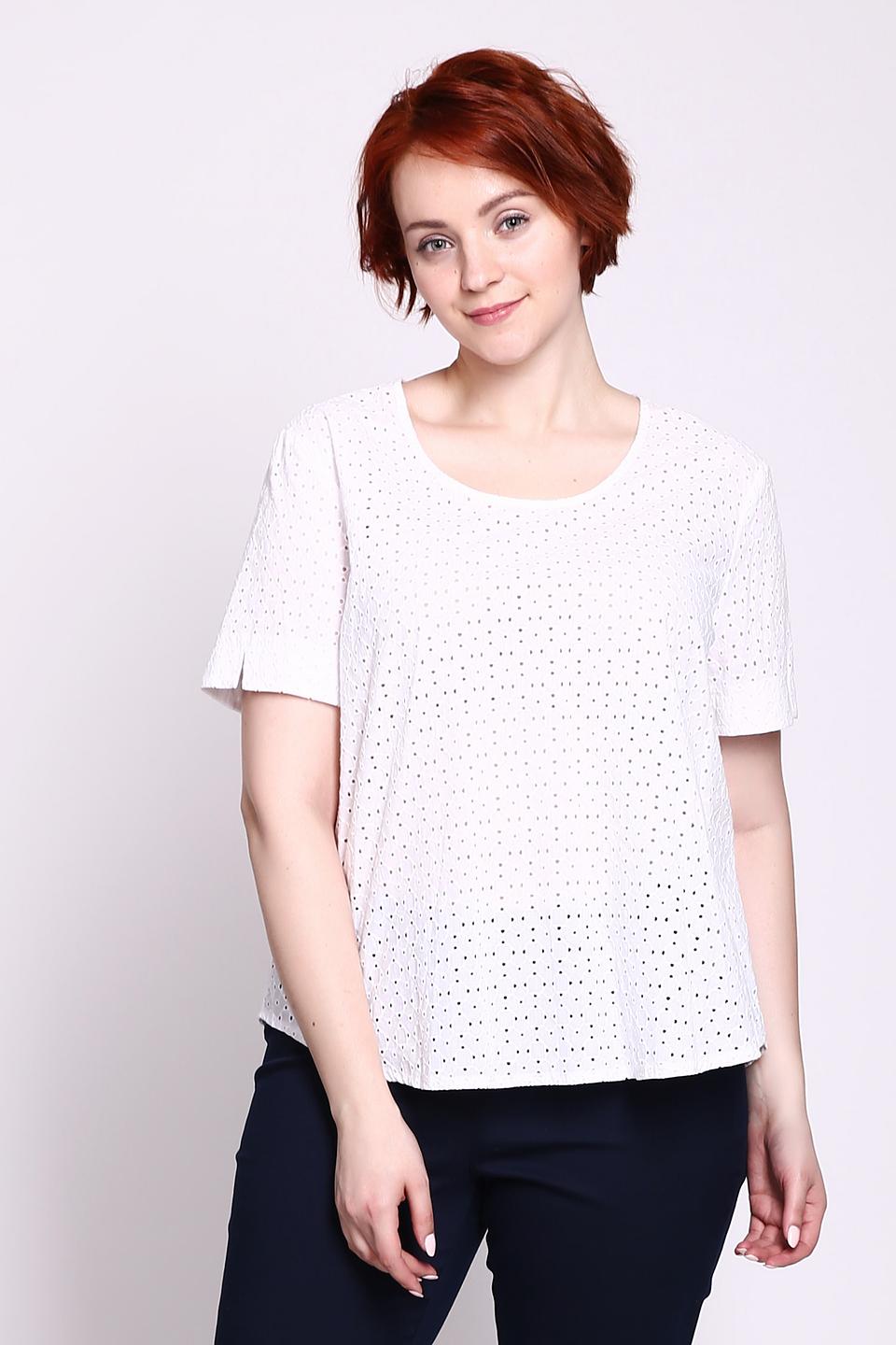 Блуза Gerry Weber белая с перфорацией