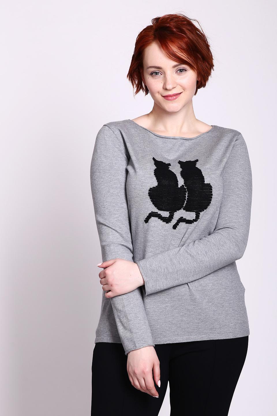 Пуловер Gerry Weber с котами серый