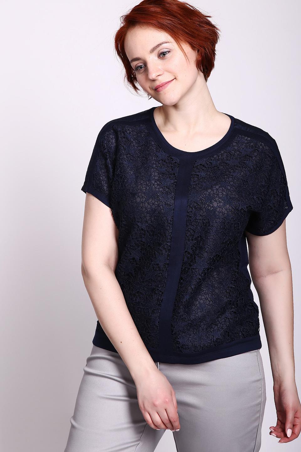 Блуза Thomas Rabe кружево темно-синяя