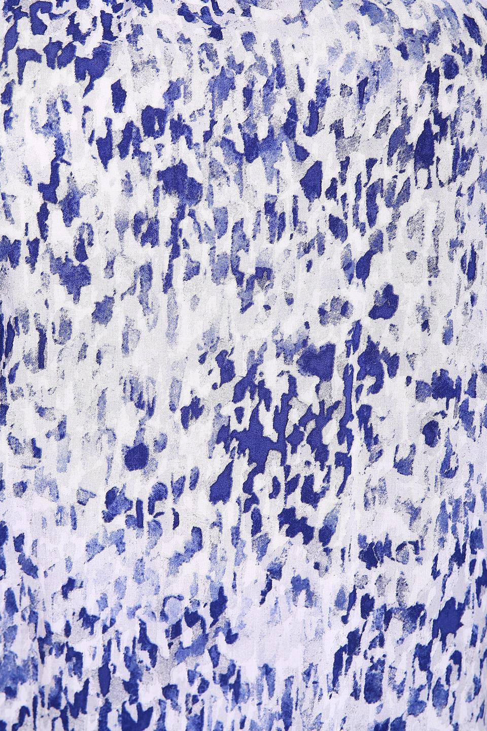 Блуза Lebek, бело-синяя, с абстрактным принтом