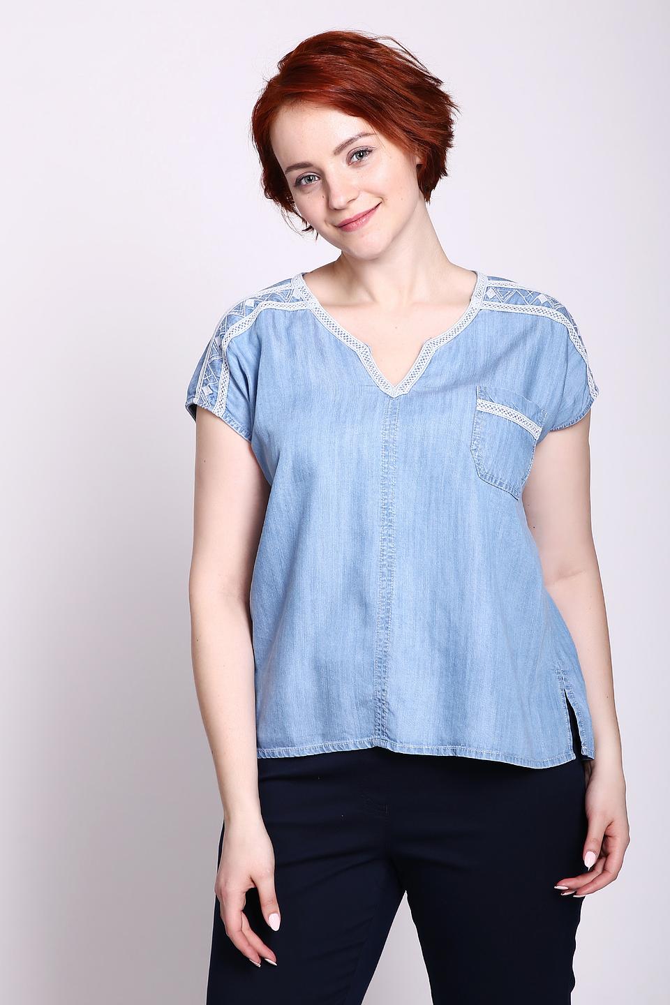 Блуза Thomas Rabe джинсовая с кружевом