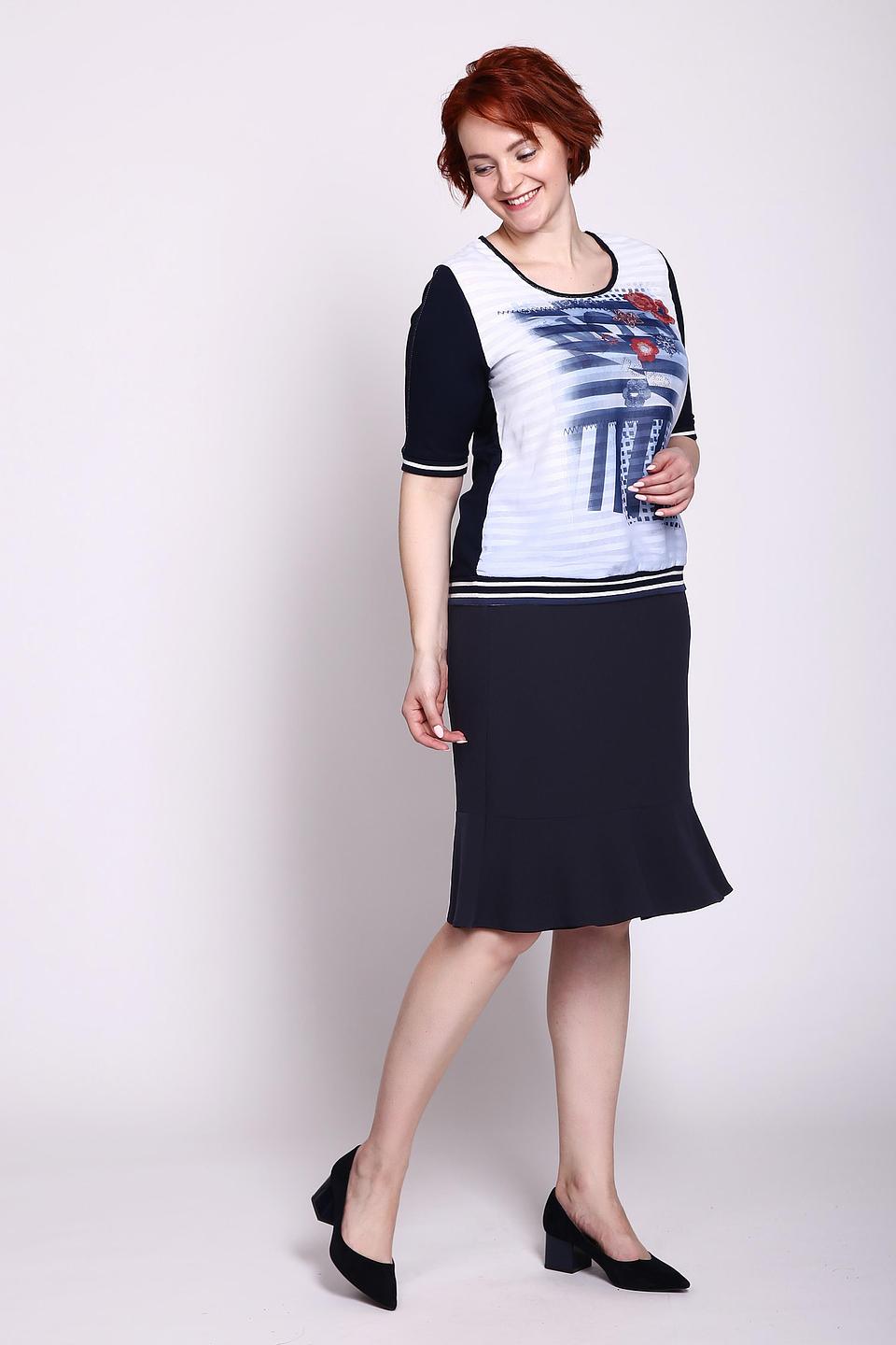 Юбка Gerry Weber с оборкой темно-синяя