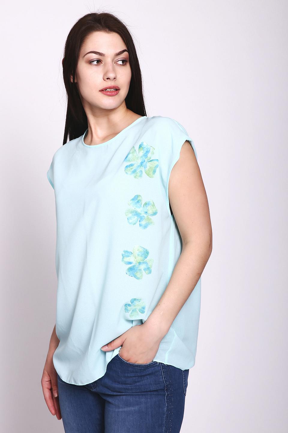Блуза Sai-Ku, небесно-голубого цвета с принтом