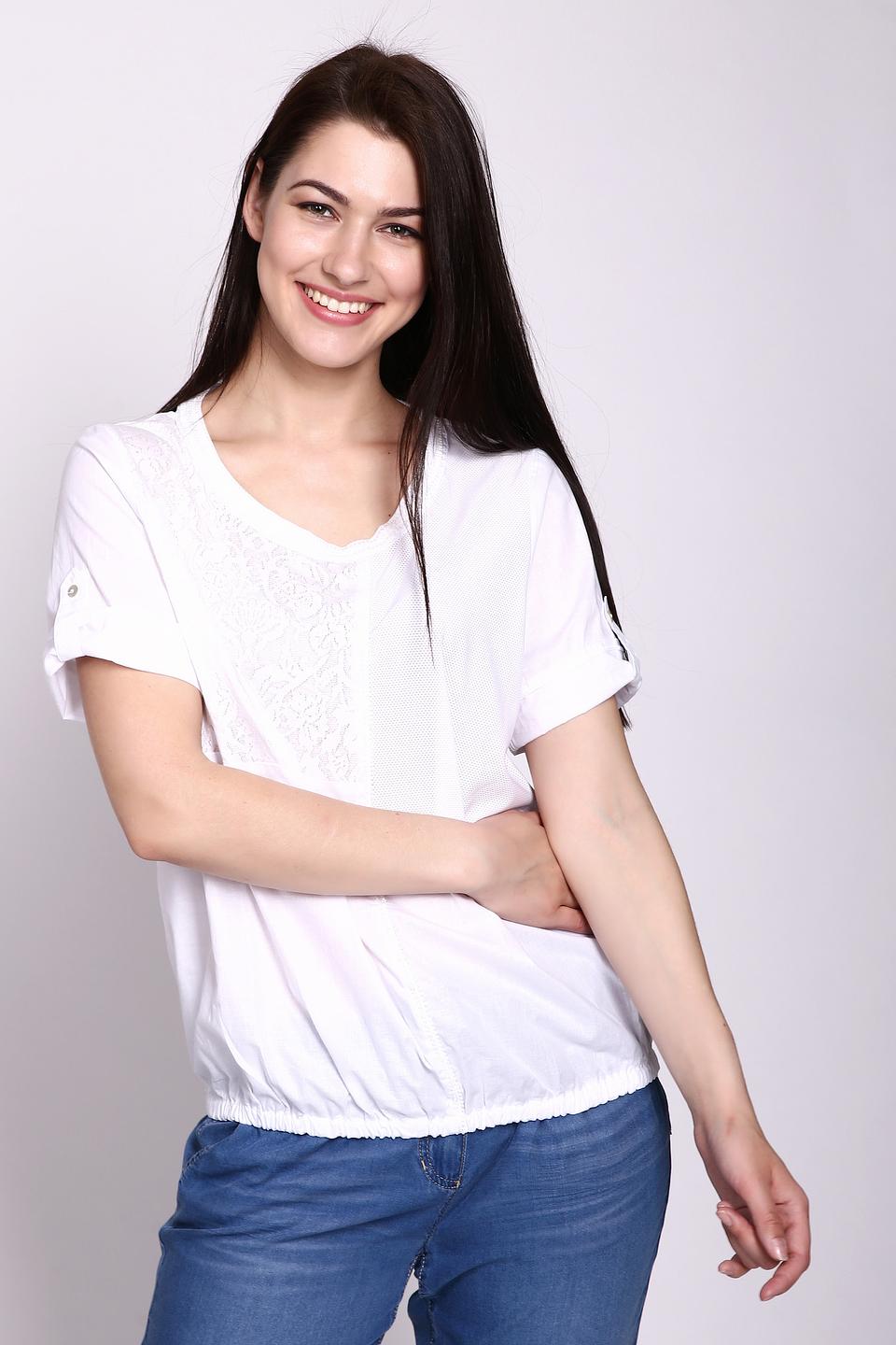 Блуза Steilmann с кружевом белая