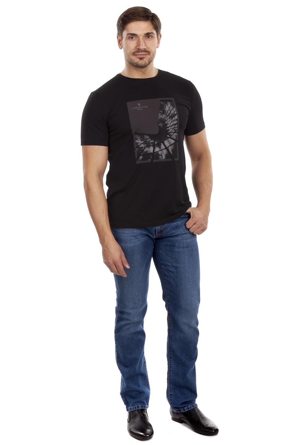 Футболка Corneliani с принтом чёрная