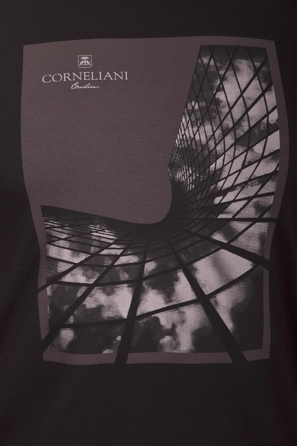 Футболка Corneliani с принтом чёрная