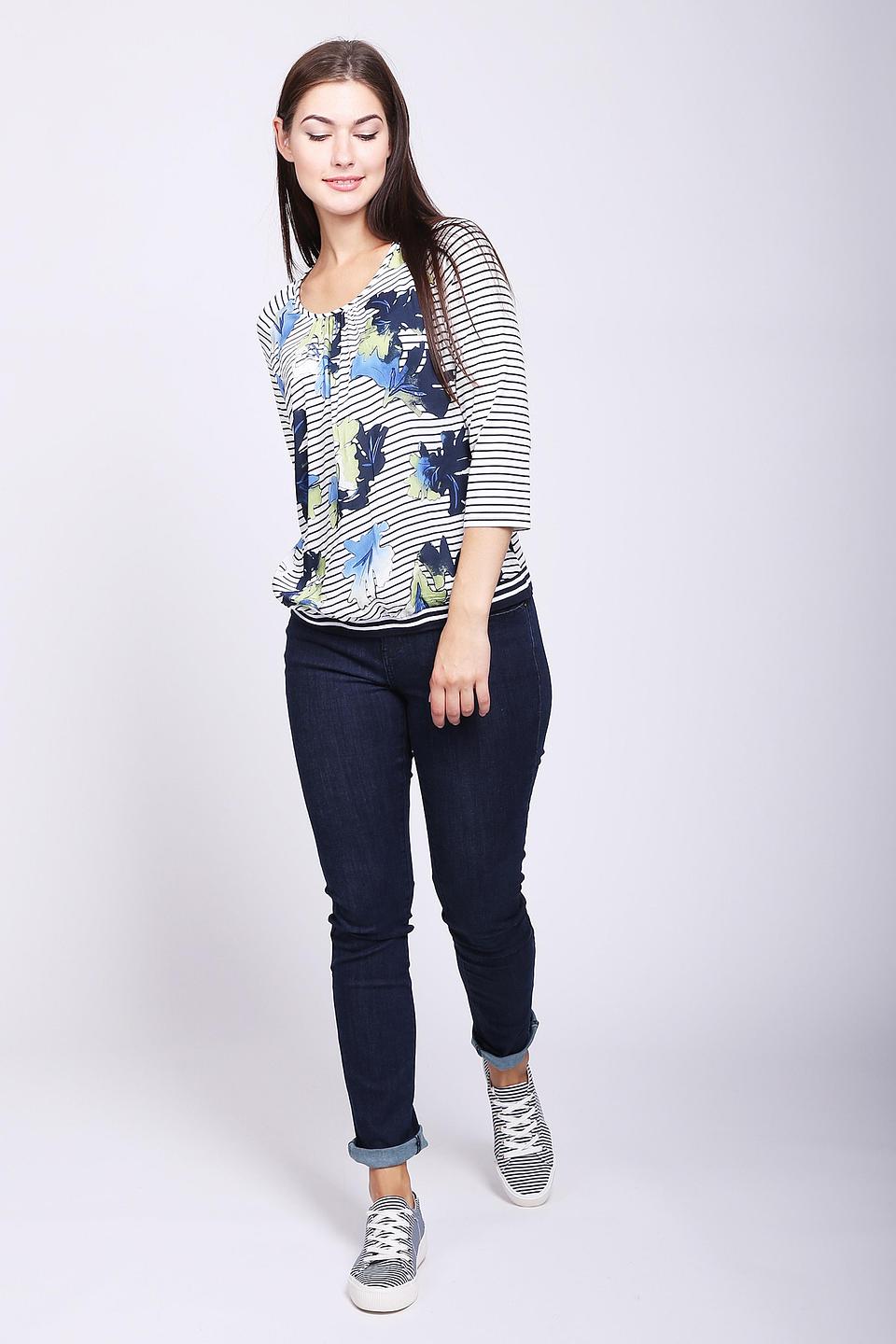 Блуза Frank Walder в полоску с цветочным принтом