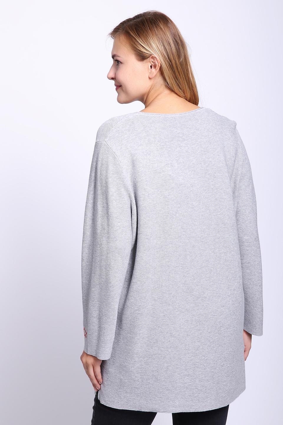 Пуловер Via Appia с вышивкой серый