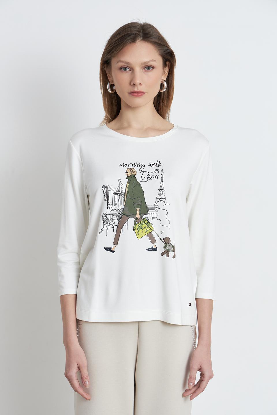 Футболка Betty and Co с принтом белая