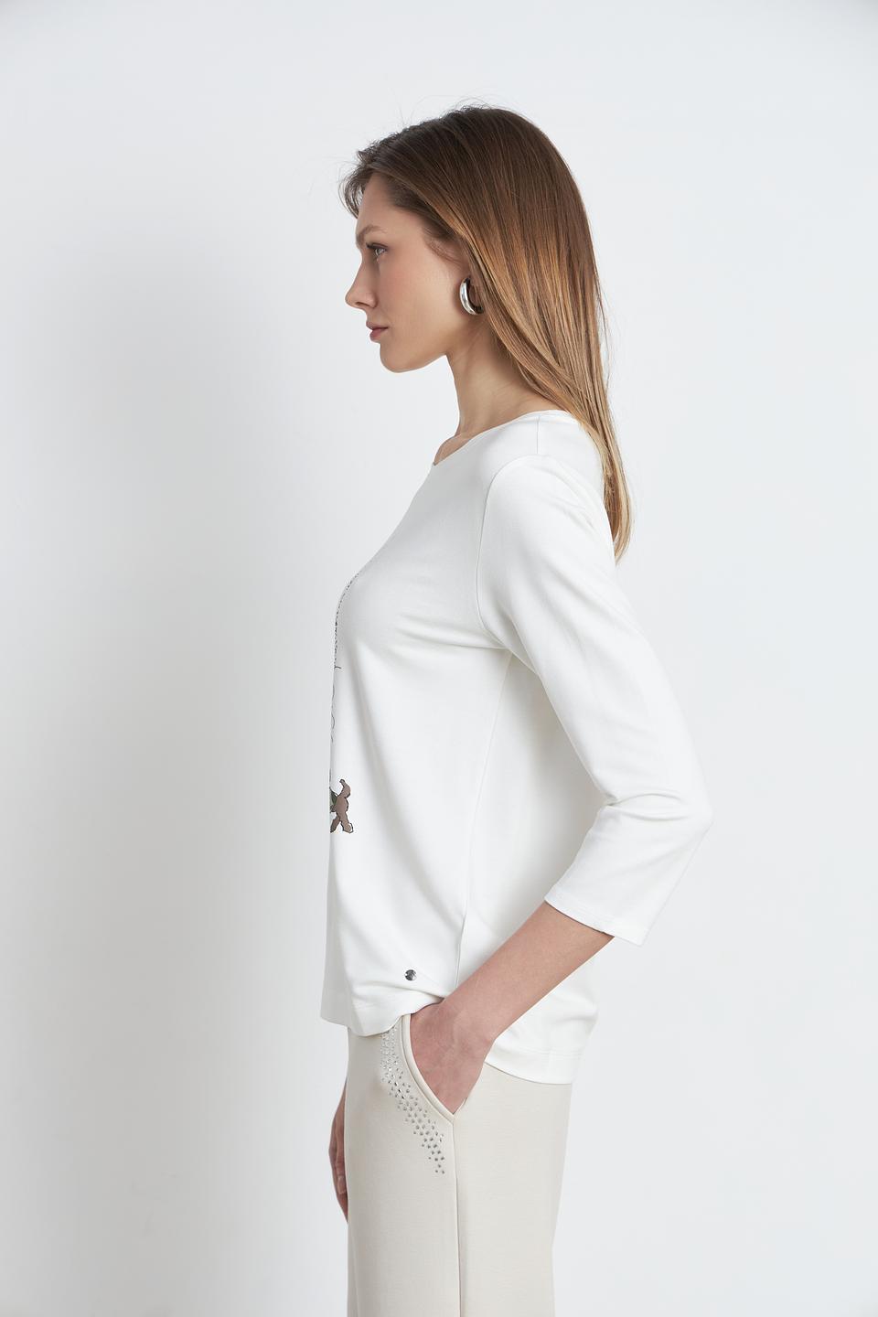 Футболка Betty and Co с принтом белая