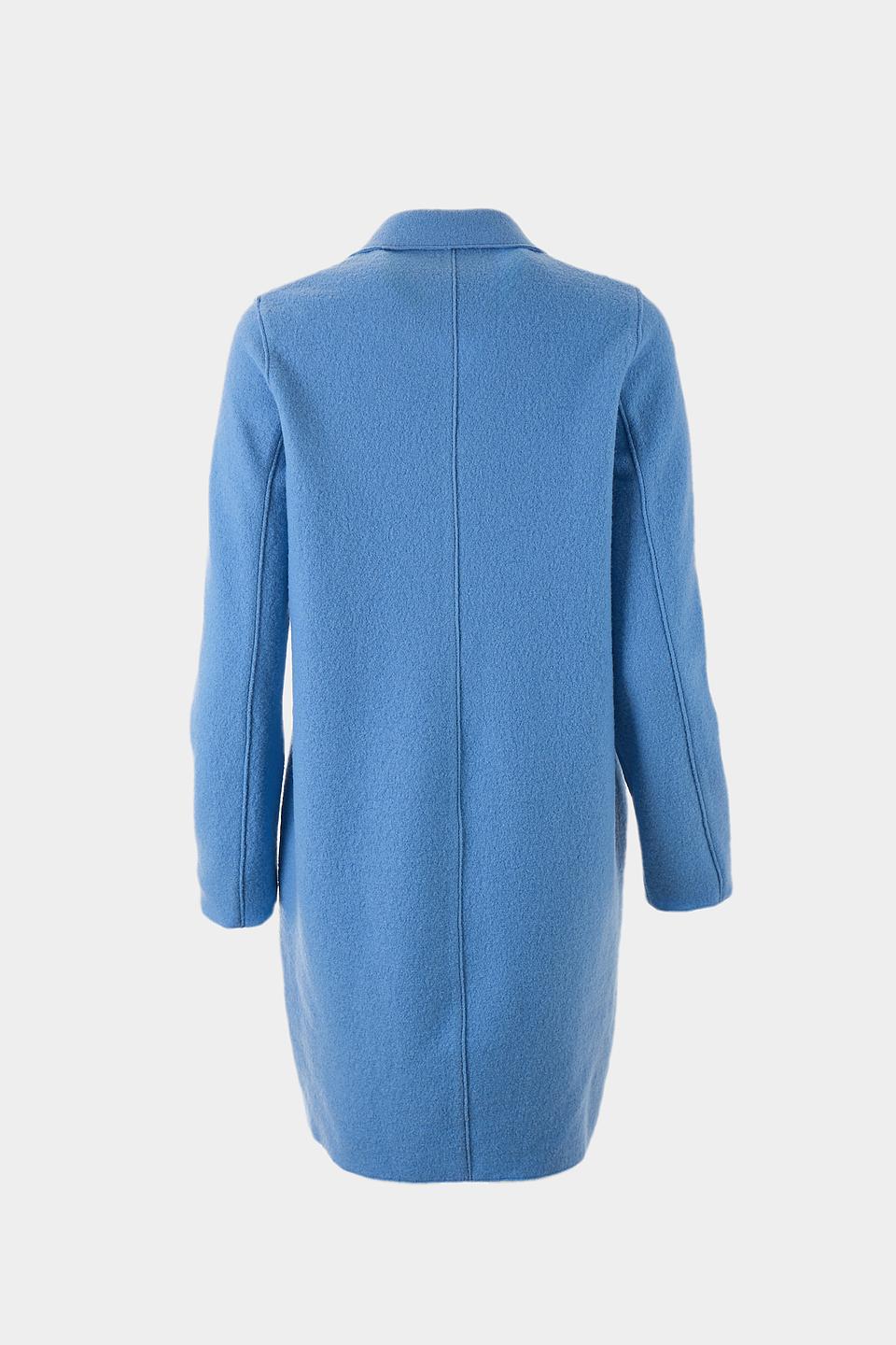 Пальто Oui голубое шерстяное