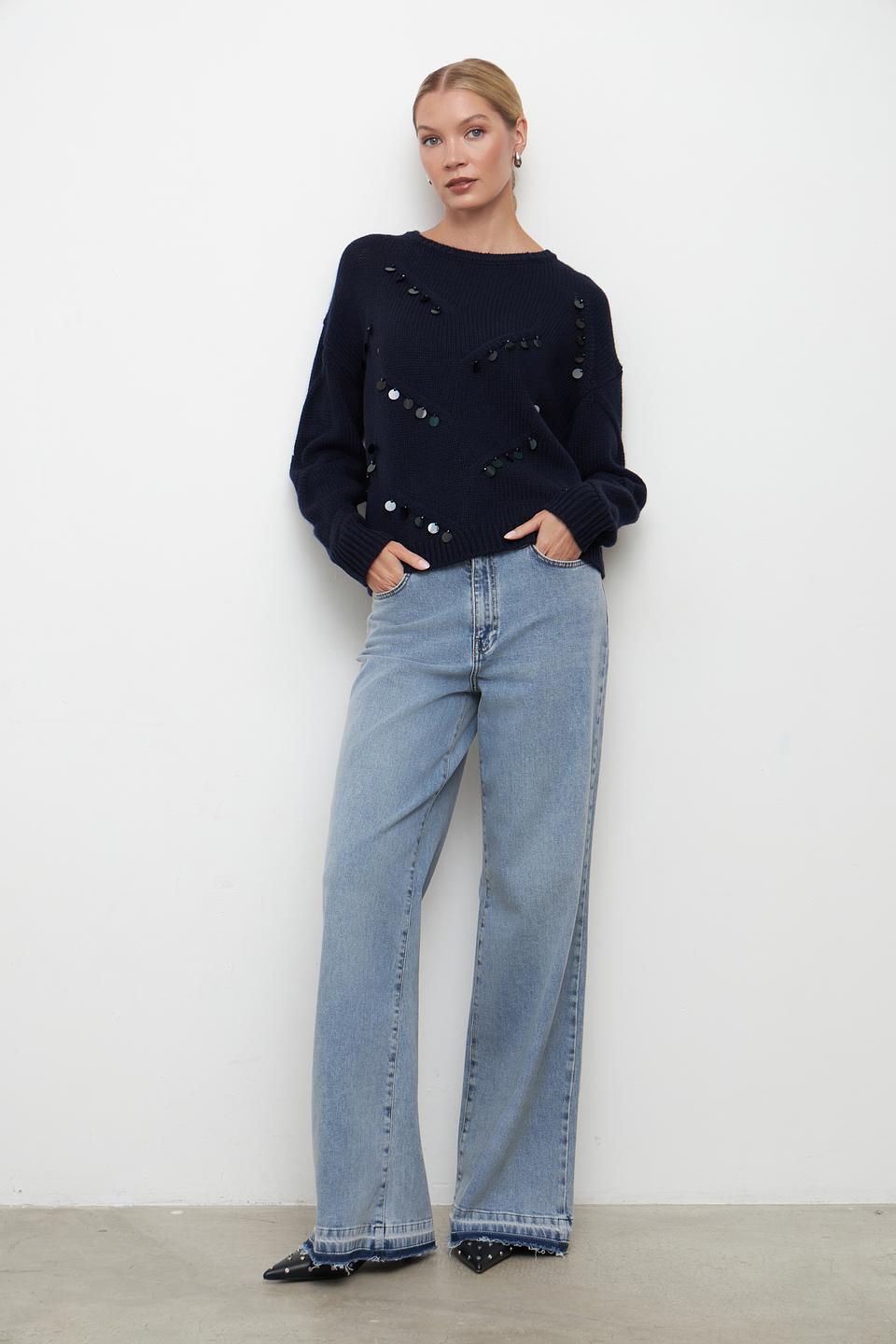 Джинсы Oui клеш голубой