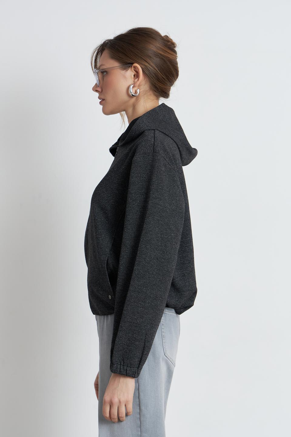 Жакет Betty and Co серый с капюшоном