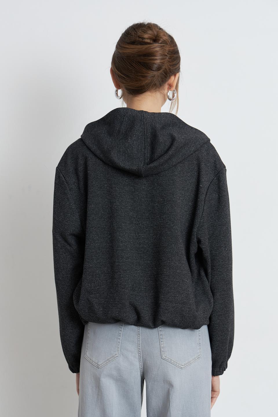 Жакет Betty and Co серый с капюшоном