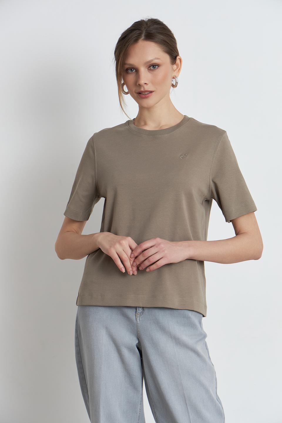 Футболка Oui женская хаки