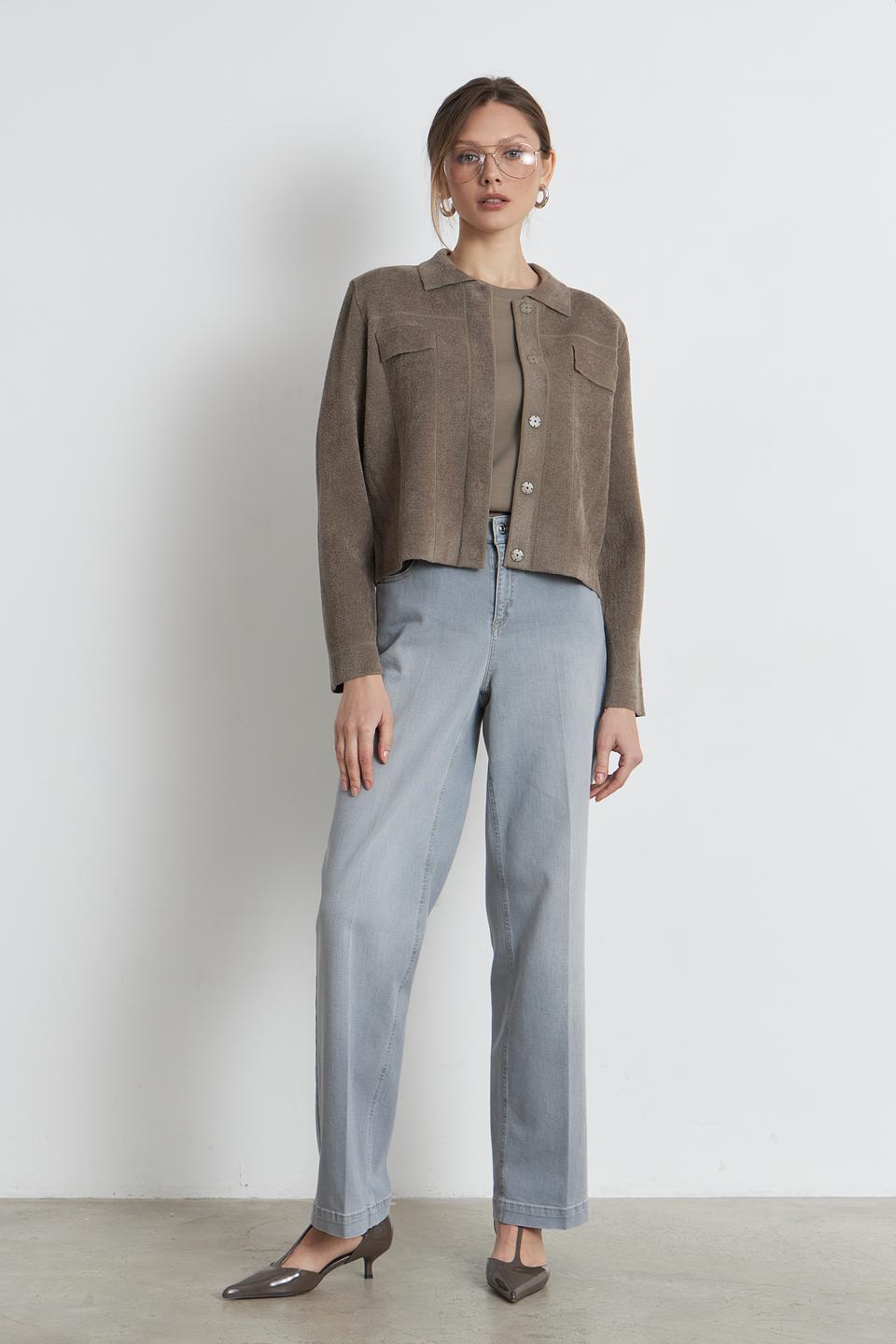 Жакет Oui женский коричневый