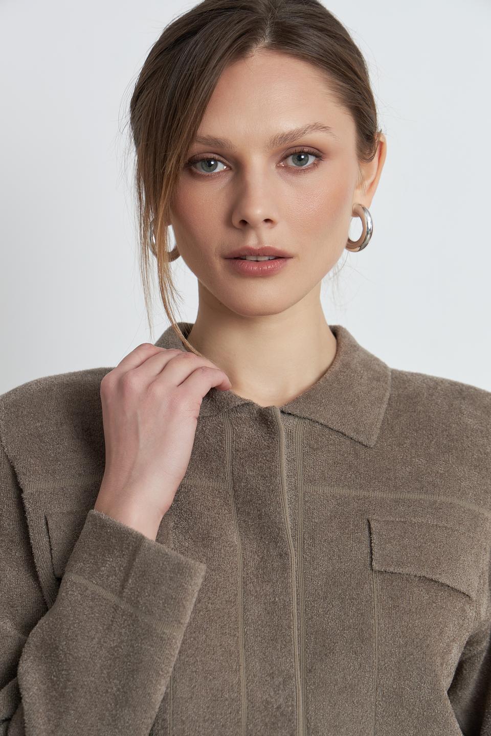 Жакет Oui женский коричневый