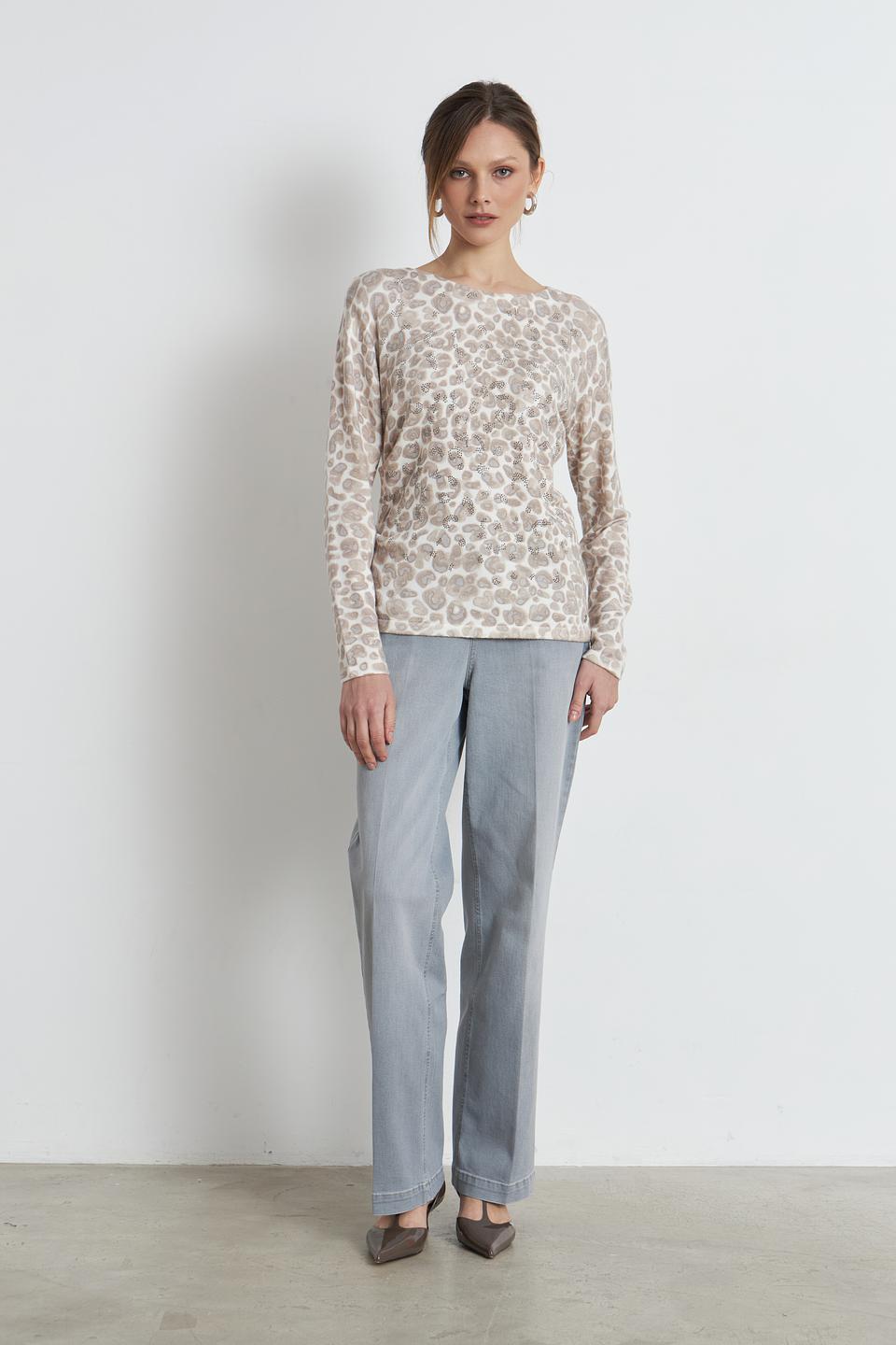 Пуловер Monari с леопардовым принтом