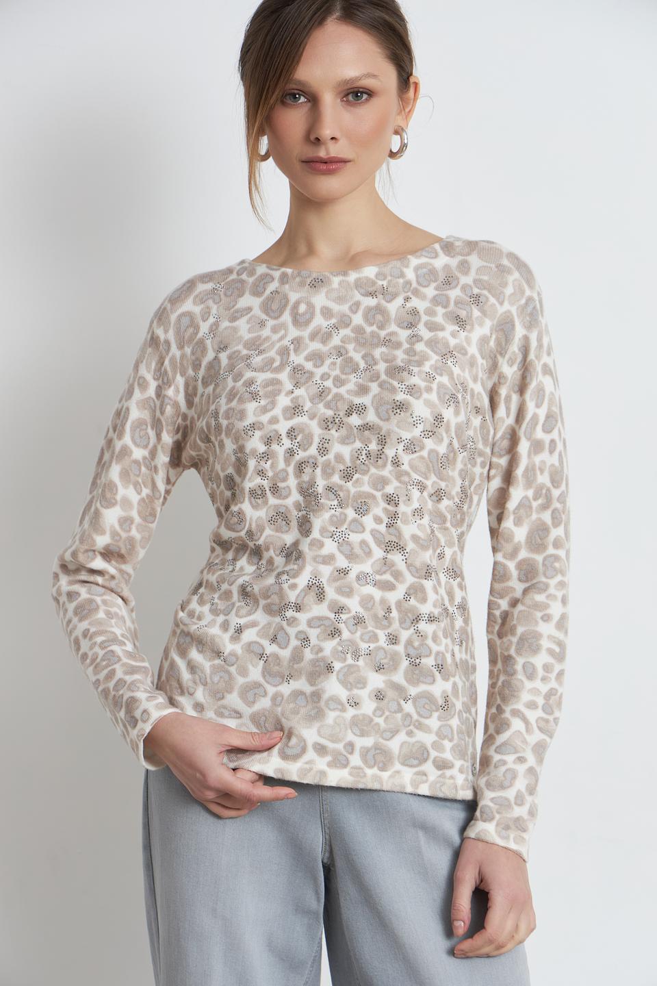 Пуловер Monari с леопардовым принтом