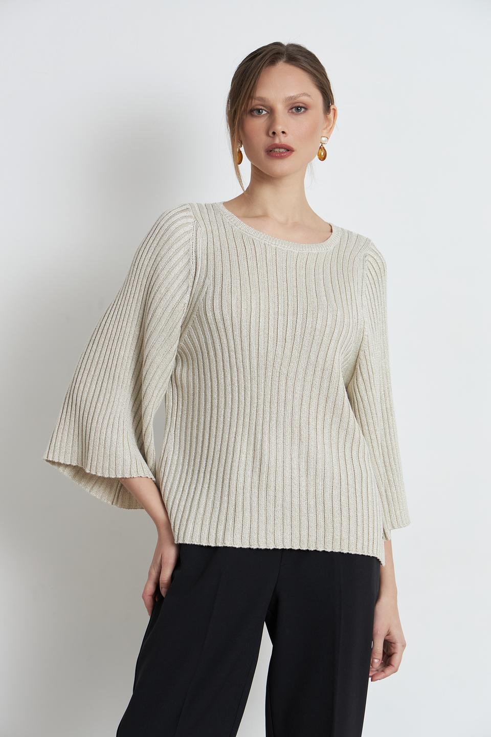 Пуловер Monari бежевый с рукавом-колокол