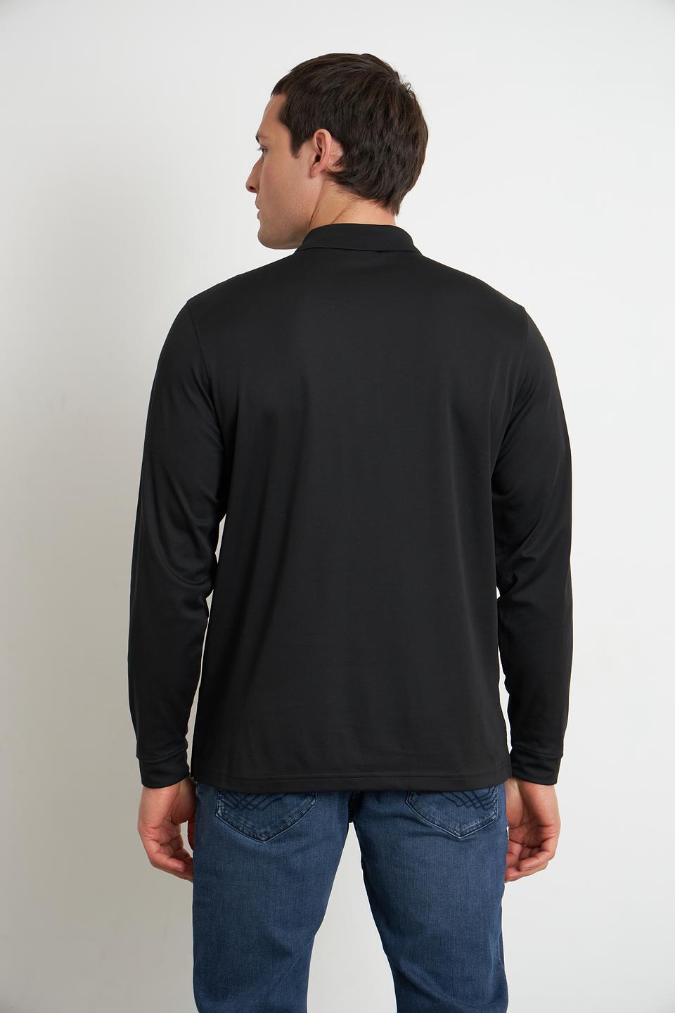 Футболка поло Ragman чёрная с длинным рукавом