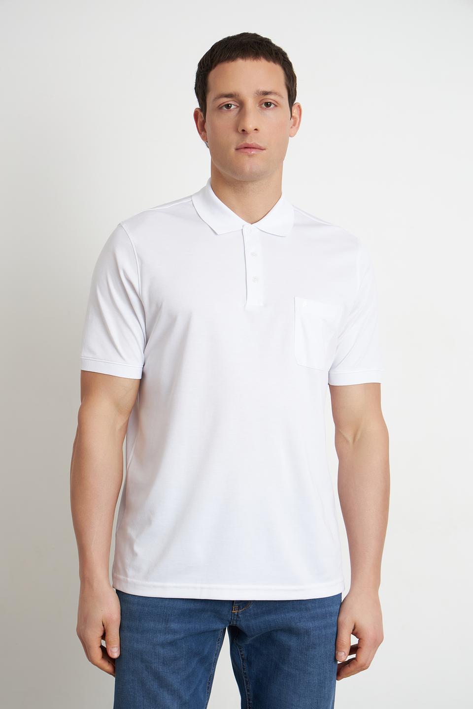 Поло Ragman белый с карманом