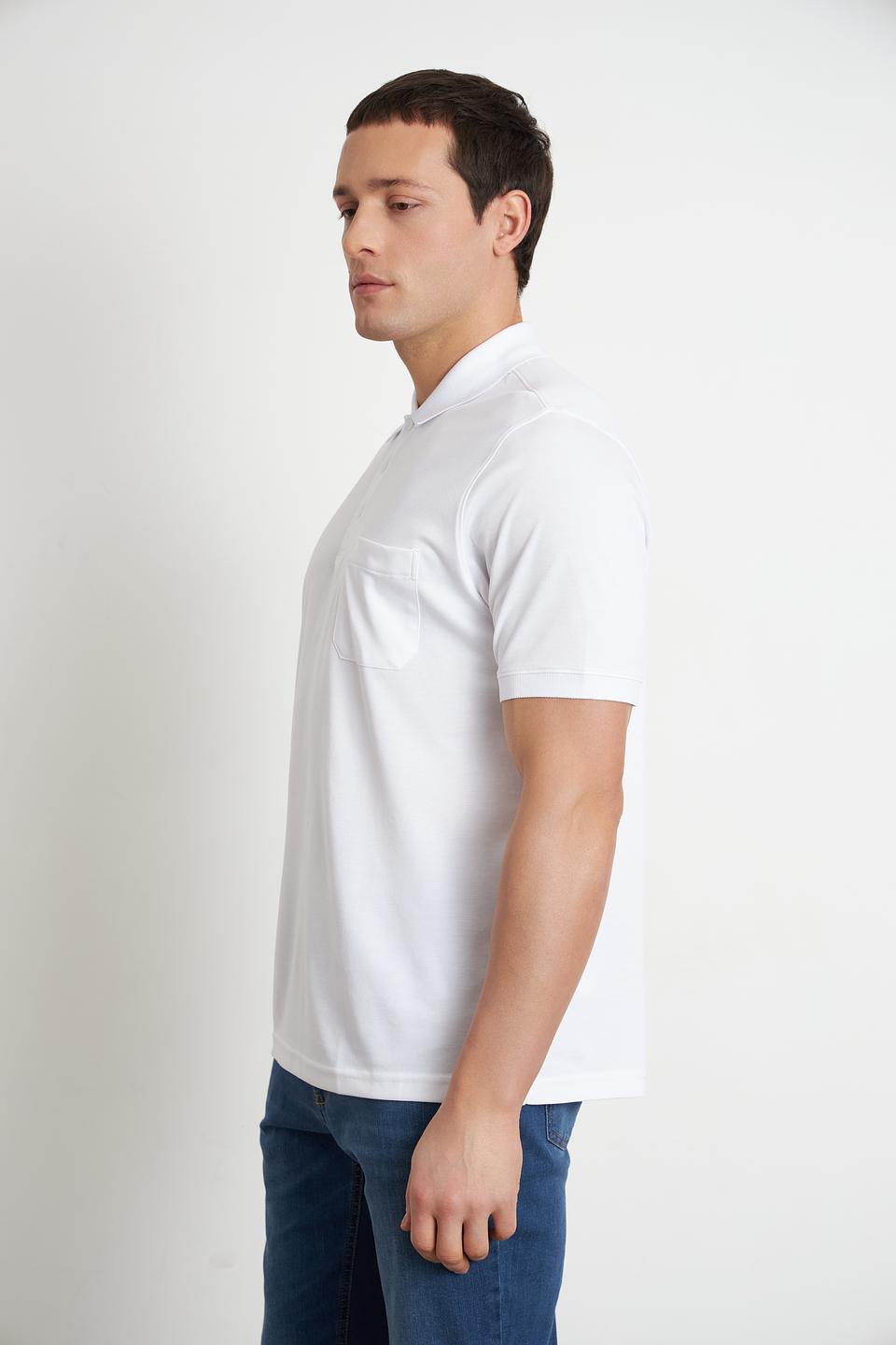 Поло Ragman белый с карманом