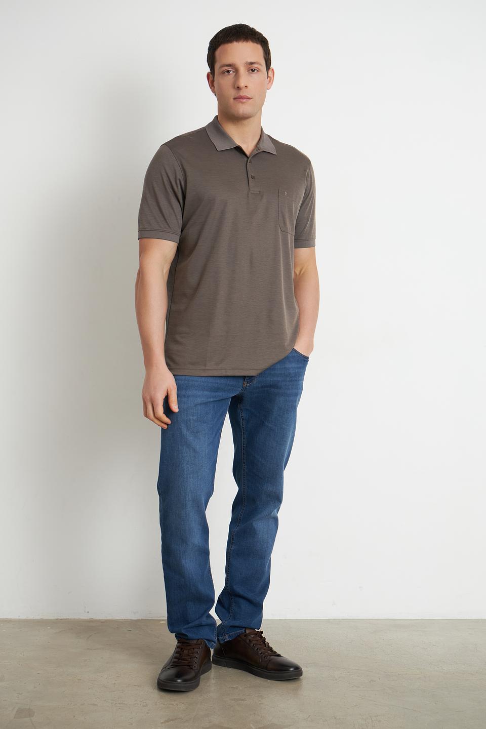 Поло Ragman хаки с карманом