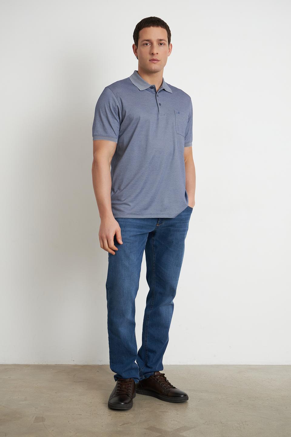 Поло Ragman синее с карманом