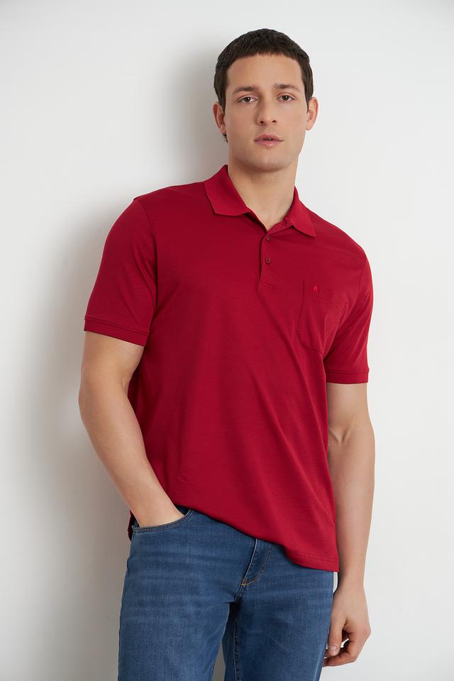 Поло Ragman бордовый с карманом