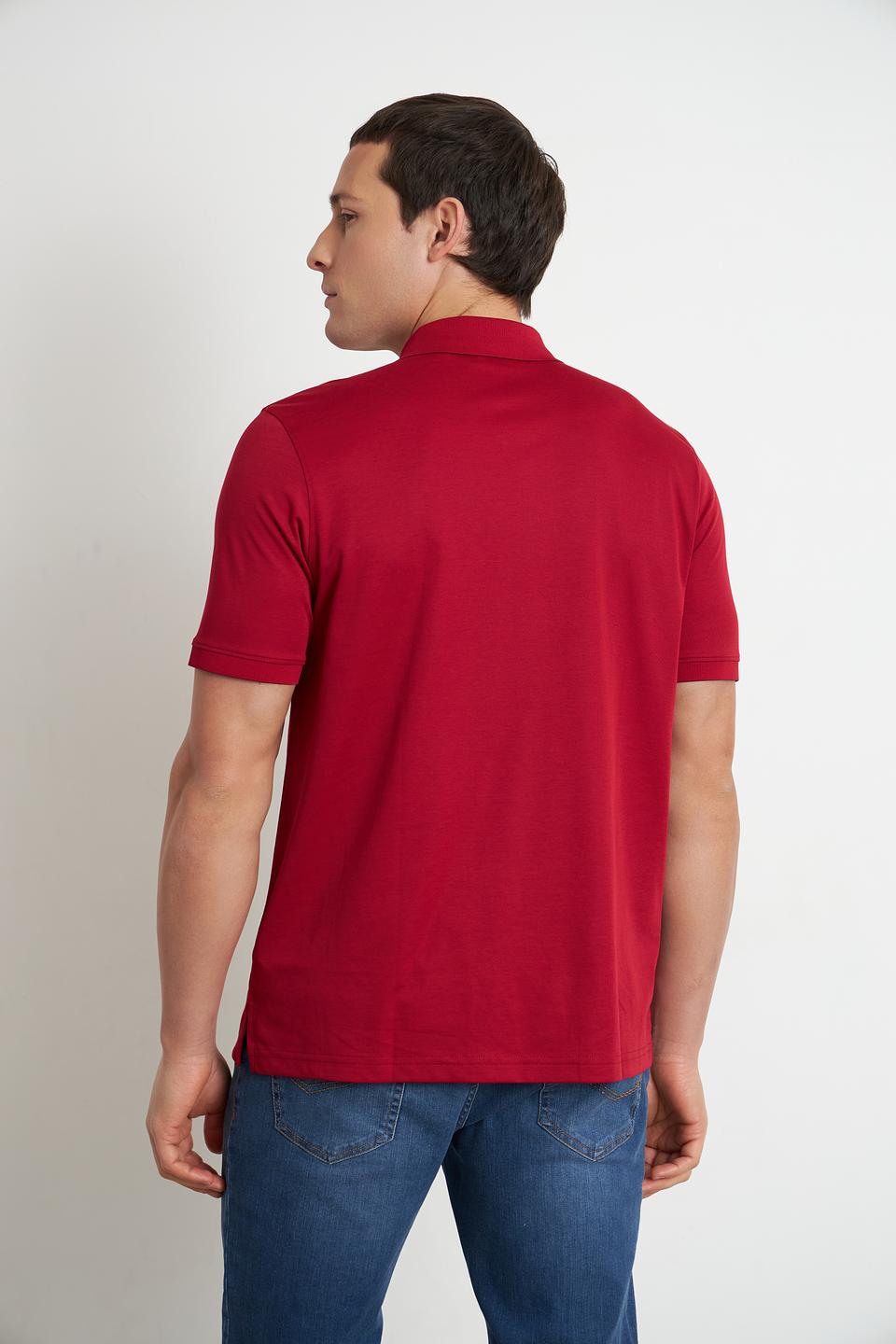 Поло Ragman бордовый с карманом
