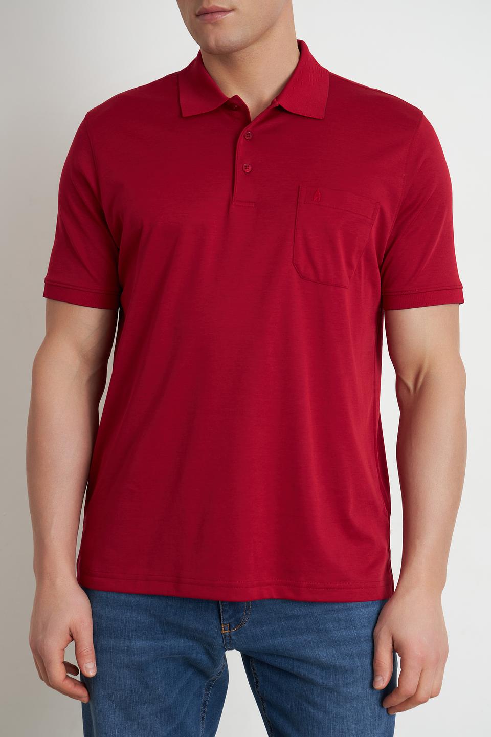 Поло Ragman бордовый с карманом
