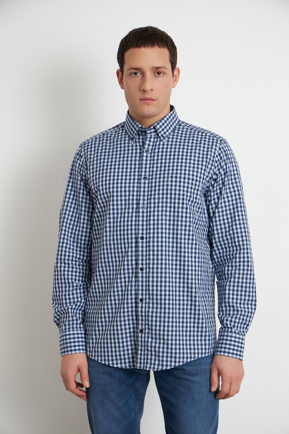 Рубашка Casa Moda в клетку синяя