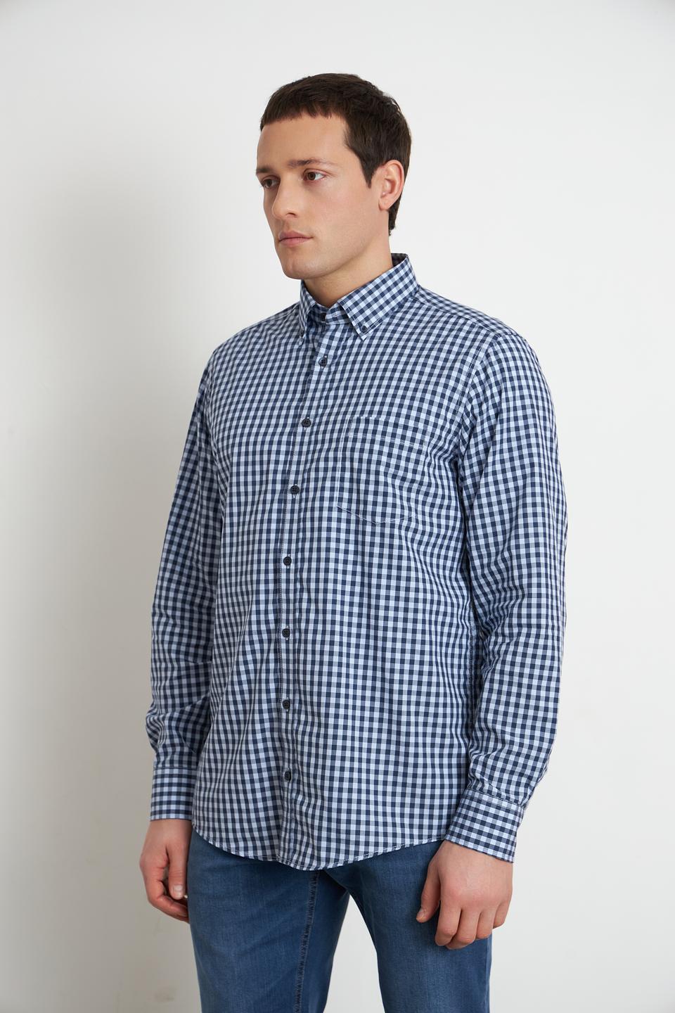 Рубашка Casa Moda в клетку синяя