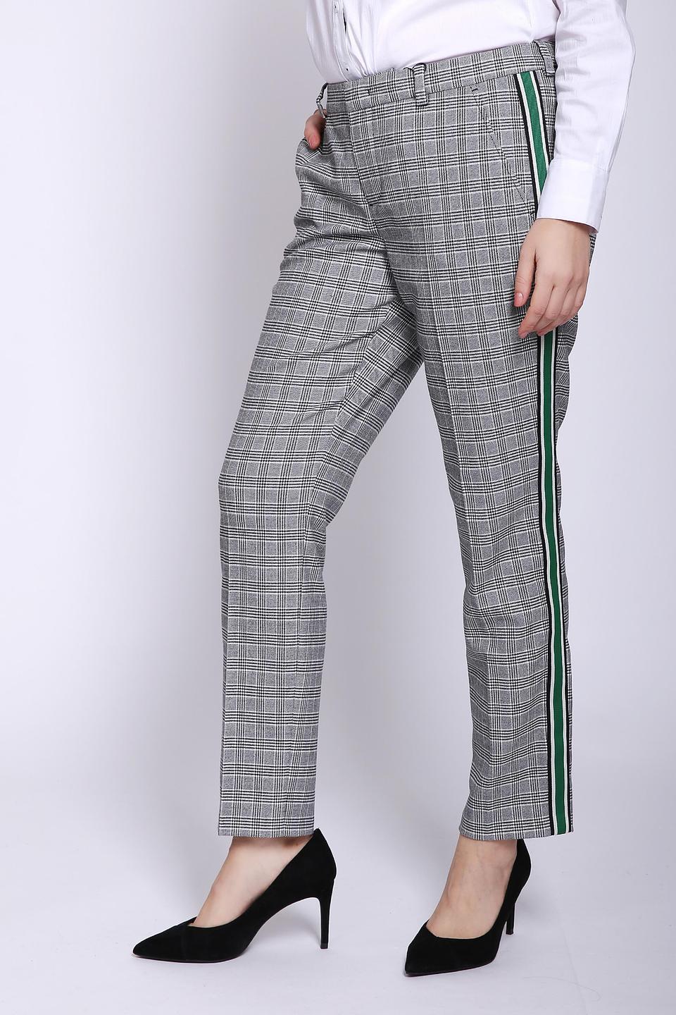 Брюки клёш Oui в клетку