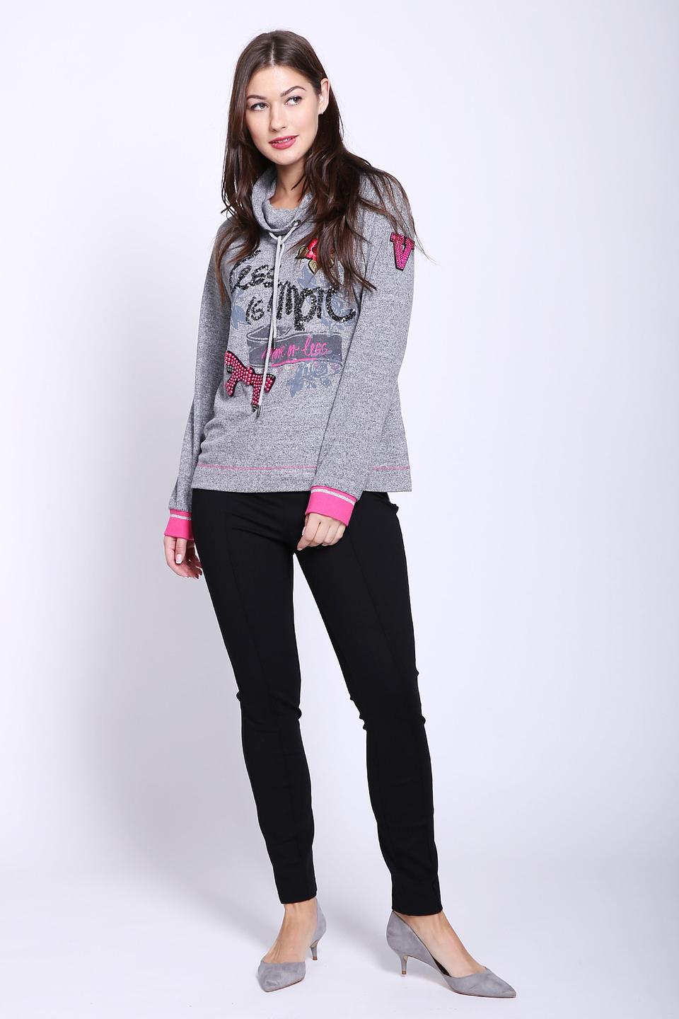 Пуловер Via Appia с принтом серый