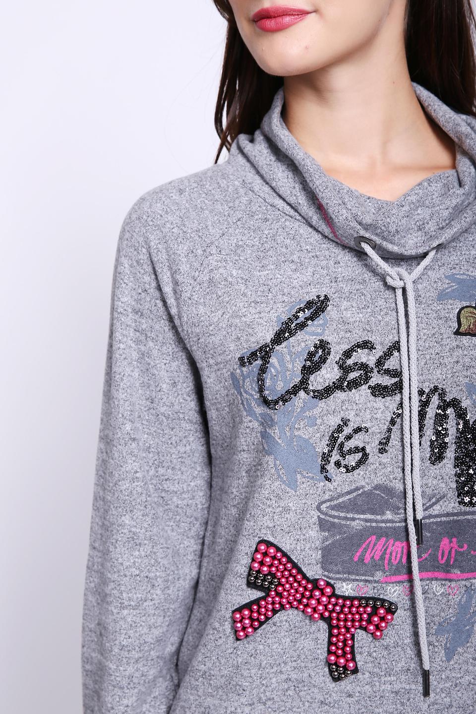 Пуловер Via Appia с принтом серый