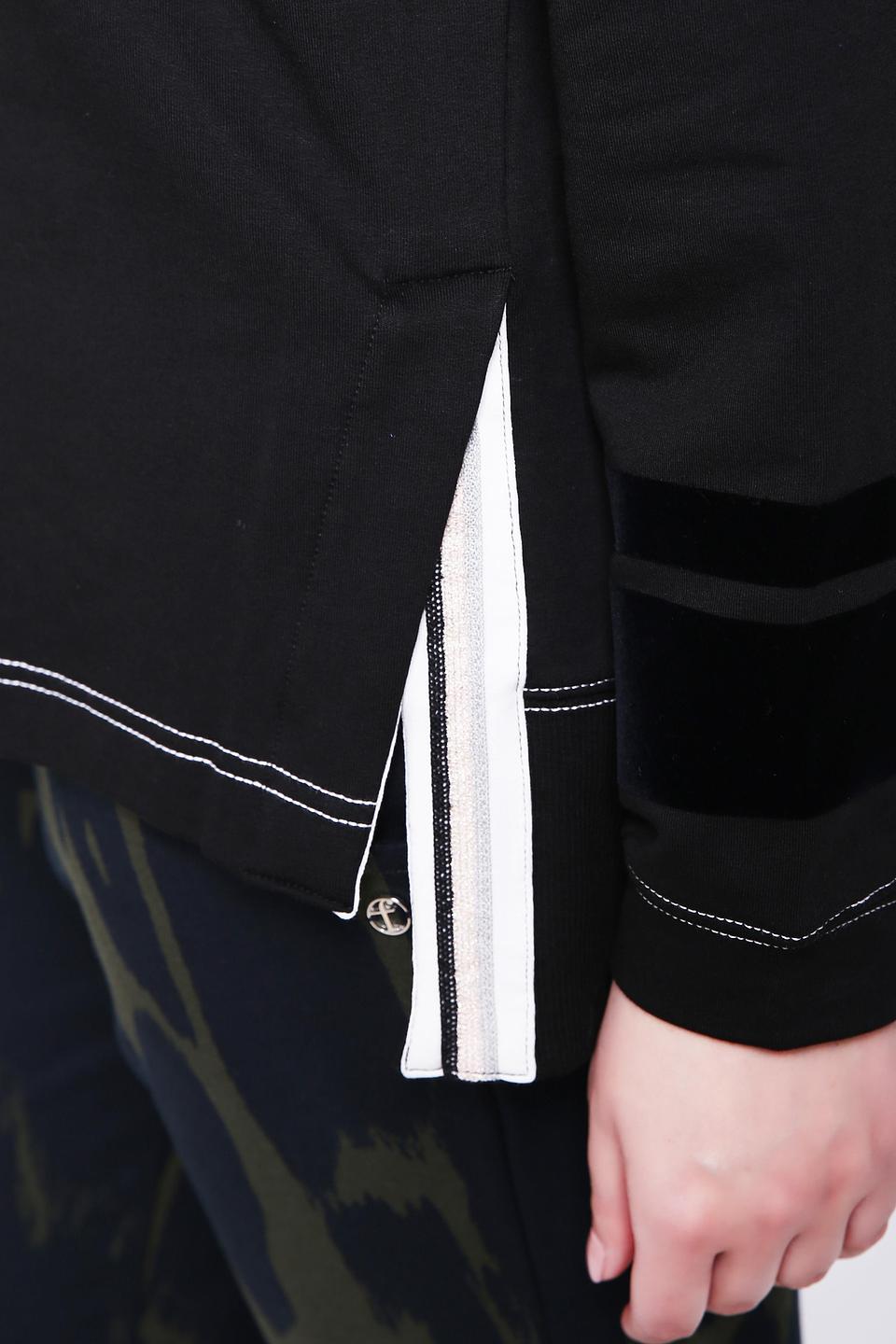 Пуловер Via Appia черный с декоративными вставками