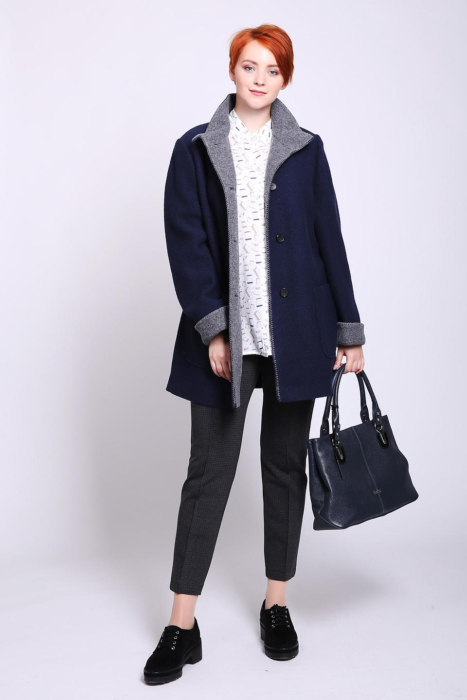 Пальто Basler шерстяное тёмно-синее