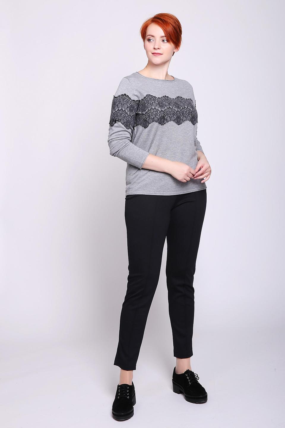 Пуловер Gerry Weber с кружевом серый