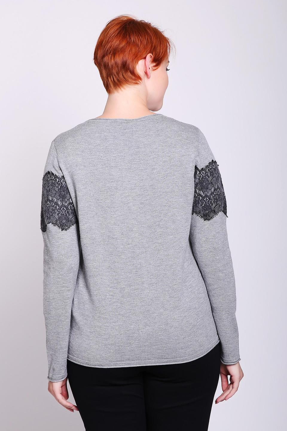 Пуловер Gerry Weber с кружевом серый