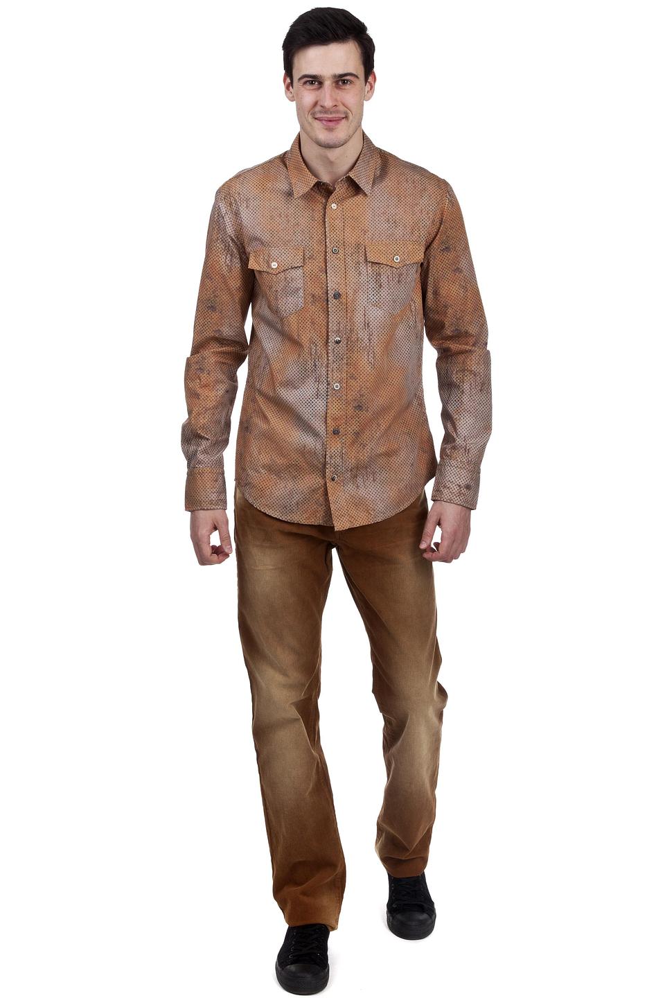 Брюки Boss Orange вельветовые коричневые