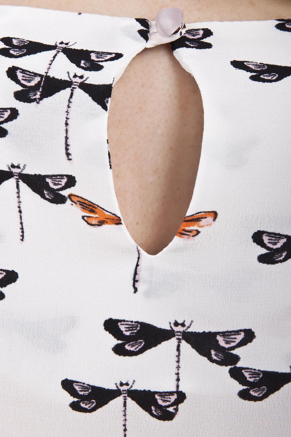 Белая шелковая блуза Massimo Rebecchi с принтом