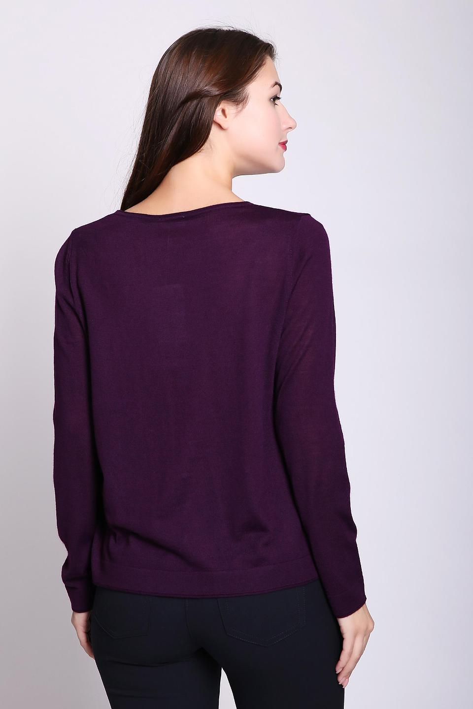 Пуловер Gerry Weber фиолетовый, с бусинами и пуговицами